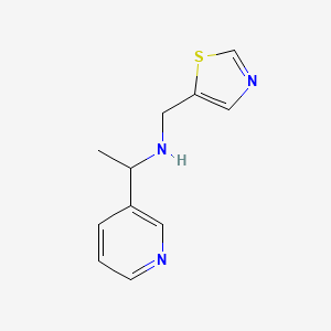 molecular formula C11H13N3S B13290173 1-(Pyridin-3-yl)-N-(thiazol-5-ylmethyl)ethan-1-amine 