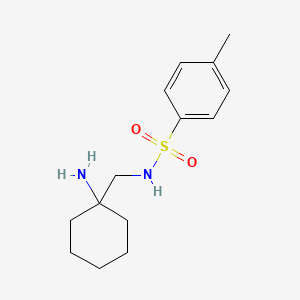 molecular formula C14H22N2O2S B13290181 N-[(1-Aminocyclohexyl)methyl]-4-methylbenzene-1-sulfonamide 