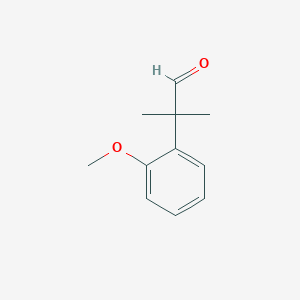 molecular formula C11H14O2 B13290190 2-(2-Methoxyphenyl)-2-methylpropanal 