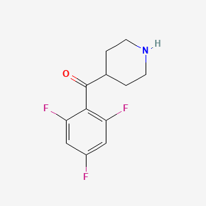 molecular formula C12H12F3NO B13290202 4-(2,4,6-Trifluorobenzoyl)piperidine 