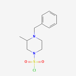 molecular formula C12H17ClN2O2S B13290230 4-Benzyl-3-methylpiperazine-1-sulfonyl chloride 