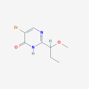 molecular formula C8H11BrN2O2 B13290288 5-Bromo-2-(1-methoxypropyl)-3,4-dihydropyrimidin-4-one 