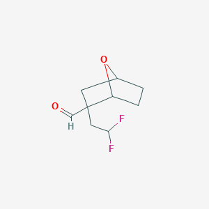 molecular formula C9H12F2O2 B13290315 2-(2,2-Difluoroethyl)-7-oxabicyclo[2.2.1]heptane-2-carbaldehyde 