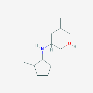 molecular formula C12H25NO B13290323 4-Methyl-2-[(2-methylcyclopentyl)amino]pentan-1-ol 