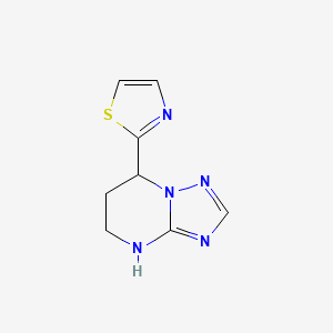 molecular formula C8H9N5S B13290370 2-{4H,5H,6H,7H-[1,2,4]triazolo[1,5-a]pyrimidin-7-yl}-1,3-thiazole 