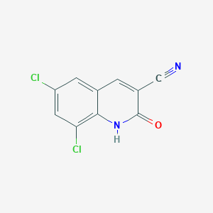 molecular formula C10H4Cl2N2O B13290385 6,8-Dichloro-2-oxo-1,2-dihydroquinoline-3-carbonitrile 