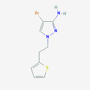 molecular formula C9H10BrN3S B13290426 4-Bromo-1-[2-(thiophen-2-YL)ethyl]-1H-pyrazol-3-amine 