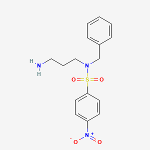 molecular formula C16H19N3O4S B13290609 N-(3-Aminopropyl)-N-benzyl-4-nitrobenzene-1-sulfonamide 