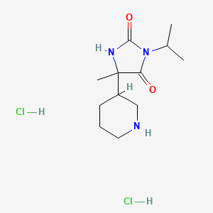 5-Methyl-5-(piperidin-3-yl)-3-(propan-2-yl)imidazolidine-2,4-dione dihydrochloride