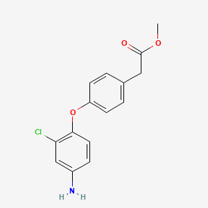 molecular formula C15H14ClNO3 B1329091 2-[4-(4-氨基-2-氯苯氧基)苯基]乙酸甲酯 CAS No. 946729-80-2