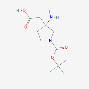 2-{3-Amino-1-[(tert-butoxy)carbonyl]pyrrolidin-3-yl}acetic acid