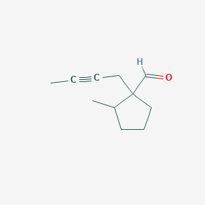 1-(But-2-yn-1-yl)-2-methylcyclopentane-1-carbaldehyde