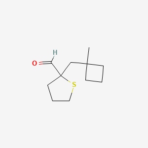 2-[(1-Methylcyclobutyl)methyl]thiolane-2-carbaldehyde