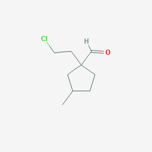 1-(2-Chloroethyl)-3-methylcyclopentane-1-carbaldehyde