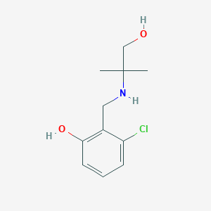 3-Chloro-2-{[(1-hydroxy-2-methylpropan-2-yl)amino]methyl}phenol