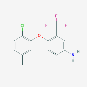 molecular formula C14H11ClF3NO B1329107 4-(2-氯-5-甲基苯氧基)-3-(三氟甲基)-苯胺 CAS No. 946740-54-1
