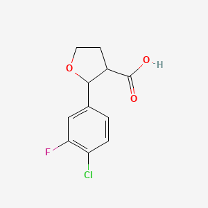 2-(4-Chloro-3-fluorophenyl)oxolane-3-carboxylic acid