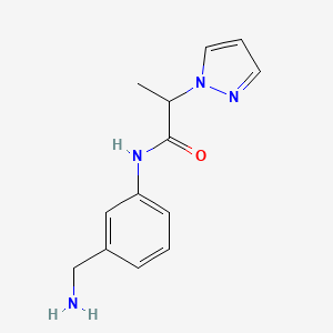 N-[3-(Aminomethyl)phenyl]-2-(1H-pyrazol-1-YL)propanamide