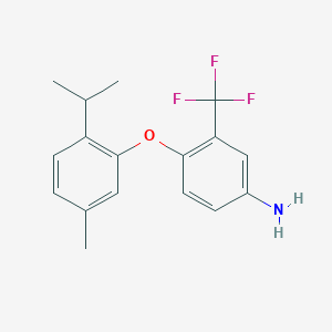 molecular formula C17H18F3NO B1329115 4-(2-异丙基-5-甲基苯氧基)-3-(三氟甲基)苯胺 CAS No. 946697-70-7