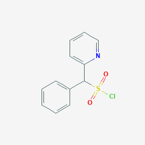 molecular formula C12H10ClNO2S B13291195 Phenyl(pyridin-2-yl)methanesulfonyl chloride 