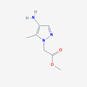 molecular formula C7H11N3O2 B13291320 methyl 2-(4-amino-5-methyl-1H-pyrazol-1-yl)acetate 