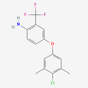 B1329156 4-(4-Chloro-3,5-dimethylphenoxy)-2-(trifluoromethyl)aniline CAS No. 946698-24-4