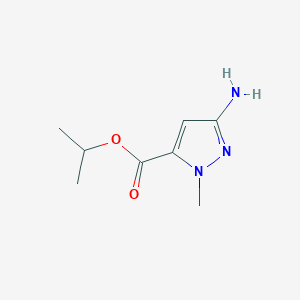 molecular formula C8H13N3O2 B13291663 Propan-2-yl 3-amino-1-methyl-1H-pyrazole-5-carboxylate 