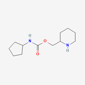 molecular formula C12H22N2O2 B13292417 Piperidin-2-ylmethyl N-cyclopentylcarbamate 