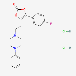 molecular formula C21H23Cl2FN2O3 B1329247 4-(4-氟苯基)-5-(2-(4-苯基-1-哌嗪基)乙基)-1,3-二氧杂环-2-酮二盐酸盐 CAS No. 71922-95-7