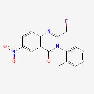 molecular formula C16H12FN3O3 B1329280 4(3H)-喹唑啉酮，2-(氟甲基)-3-(2-甲基苯基)-6-硝基- CAS No. 56287-73-1