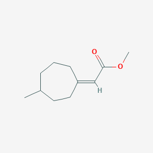 molecular formula C11H18O2 B13292952 Methyl2-(4-methylcycloheptylidene)acetate 