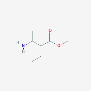 molecular formula C7H15NO2 B13293015 Methyl 3-amino-2-ethylbutanoate 