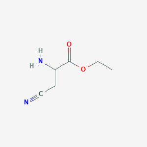 molecular formula C6H10N2O2 B13293325 Ethyl 2-amino-3-cyanopropanoate CAS No. 1314899-89-2