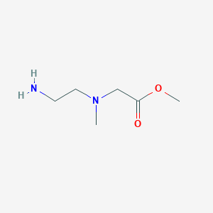 molecular formula C6H14N2O2 B13293381 Methyl 2-[(2-aminoethyl)(methyl)amino]acetate 