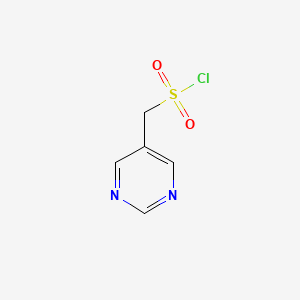 molecular formula C5H5ClN2O2S B13293710 Pyrimidin-5-ylmethanesulfonyl chloride CAS No. 1017794-48-7