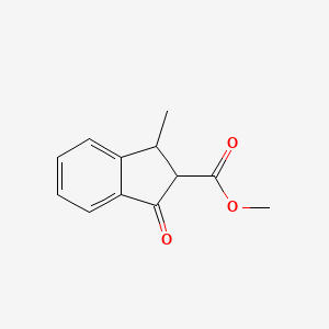 molecular formula C12H12O3 B13293801 Methyl 1-methyl-3-oxo-2,3-dihydro-1H-indene-2-carboxylate CAS No. 66130-38-9