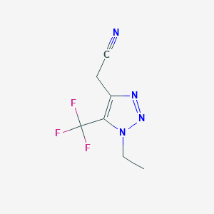 2-[1-Ethyl-5-(trifluoromethyl)-1H-1,2,3-triazol-4-yl]acetonitrile