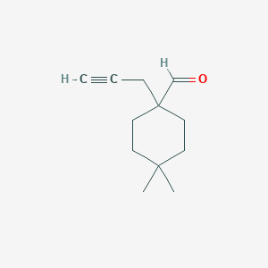 4,4-Dimethyl-1-(prop-2-yn-1-yl)cyclohexane-1-carbaldehyde