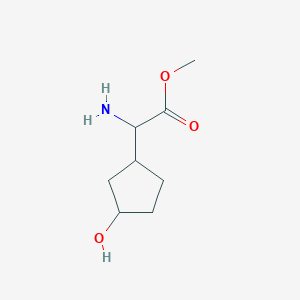 molecular formula C8H15NO3 B13294043 Methyl 2-amino-2-(3-hydroxycyclopentyl)acetate 