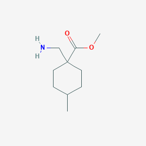 molecular formula C10H19NO2 B13294416 Methyl 1-(aminomethyl)-4-methylcyclohexane-1-carboxylate 