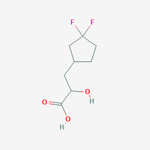 molecular formula C8H12F2O3 B13295211 3-(3,3-Difluorocyclopentyl)-2-hydroxypropanoic acid 