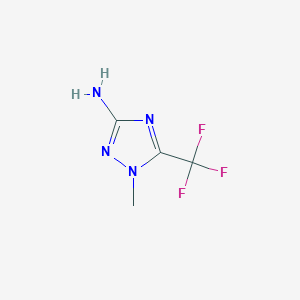 molecular formula C4H5F3N4 B13295230 1-Methyl-5-(trifluoromethyl)-1H-1,2,4-triazol-3-amine 