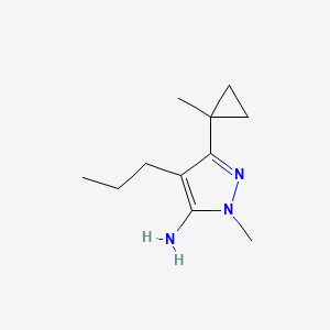 molecular formula C11H19N3 B13295248 1-Methyl-3-(1-methylcyclopropyl)-4-propyl-1H-pyrazol-5-amine 