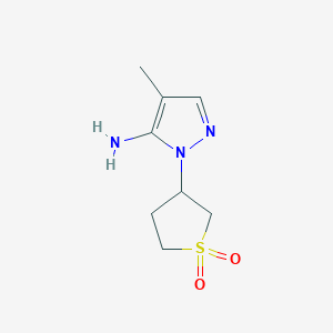 molecular formula C8H13N3O2S B13295319 3-(5-Amino-4-methyl-1h-pyrazol-1-yl)tetrahydrothiophene 1,1-dioxide 