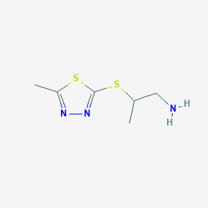 2-((5-Methyl-1,3,4-thiadiazol-2-yl)thio)propan-1-amine