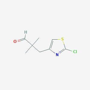 molecular formula C8H10ClNOS B13295365 3-(2-Chloro-1,3-thiazol-4-yl)-2,2-dimethylpropanal 