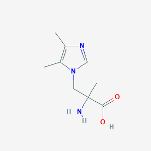 molecular formula C9H15N3O2 B13295366 2-amino-3-(4,5-dimethyl-1H-imidazol-1-yl)-2-methylpropanoic acid 