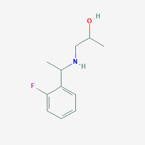 molecular formula C11H16FNO B13295436 1-{[1-(2-Fluorophenyl)ethyl]amino}propan-2-ol 