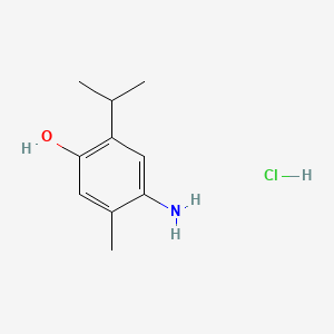 molecular formula C10H16ClNO B1329549 酚，4-氨基-5-甲基-2-(1-甲基乙基)-，盐酸盐 CAS No. 6321-11-5
