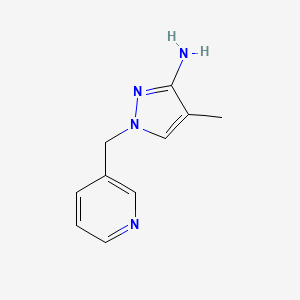 molecular formula C10H12N4 B13295497 4-Methyl-1-[(pyridin-3-yl)methyl]-1H-pyrazol-3-amine 